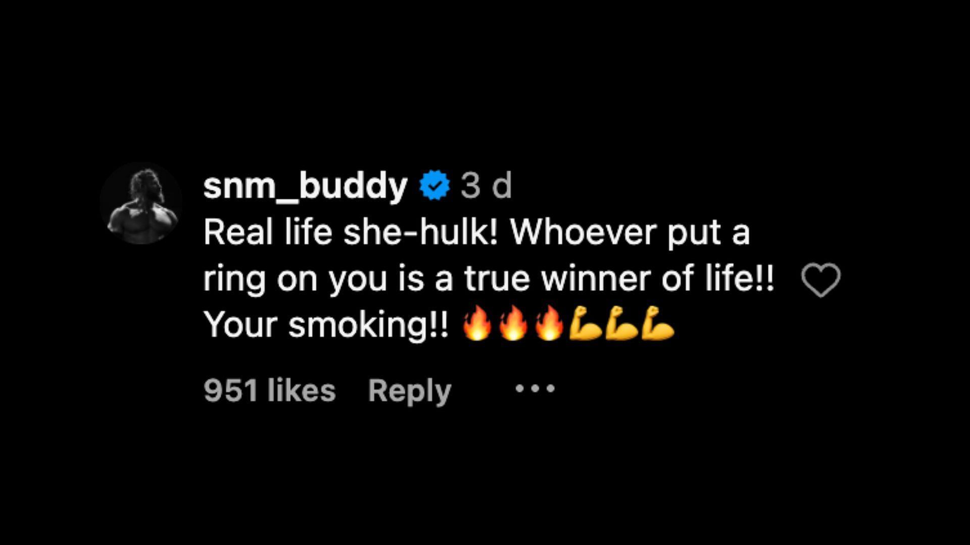 Screenshot of Matthews' comment